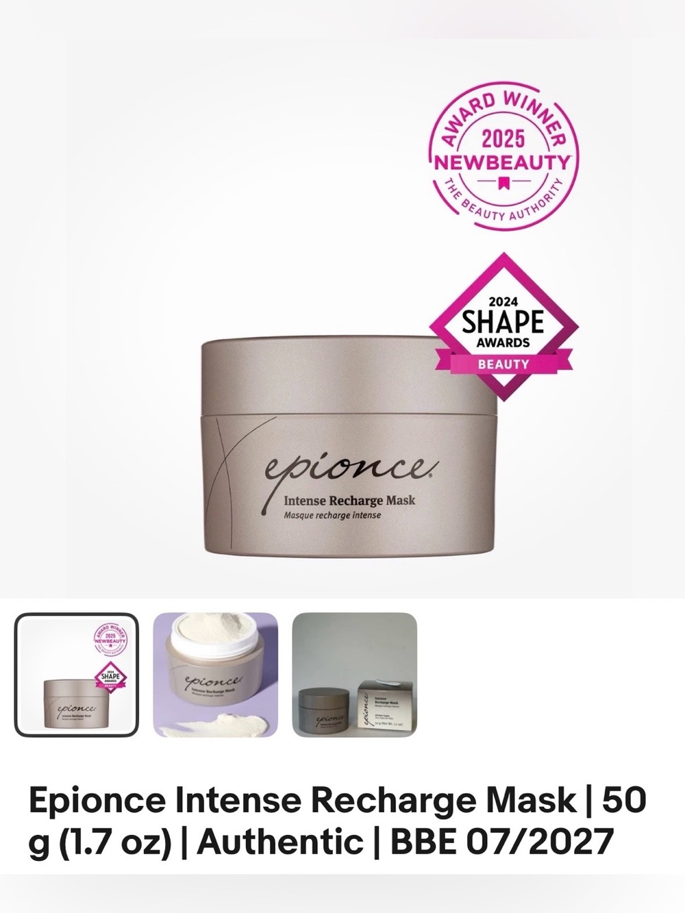 Epionce Intense Recharge Mask | 1.7 oz | Authentic | BBE 07/2027
